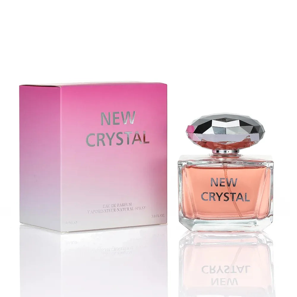 100ML 3.4FL.OZ New Crystal Long-lasting Perfumes for Women, Fruity Floral Notes Eau de Parfum, Fresh Citrus Aquatic Fragrance