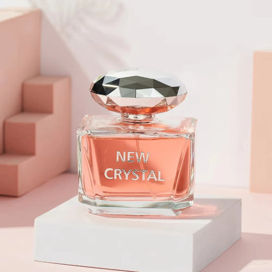 100ML 3.4FL.OZ New Crystal Long-lasting Perfumes for Women, Fruity Floral Notes Eau de Parfum, Fresh Citrus Aquatic Fragrance