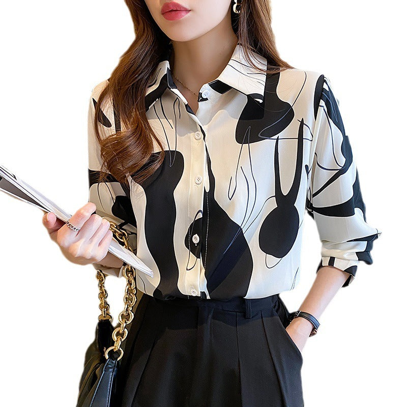 Long Sleeve Shirt Women's Printed Temperament