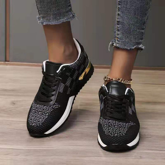 Large Size Platform Shoes Round Toe Casual Mesh Shoes Women