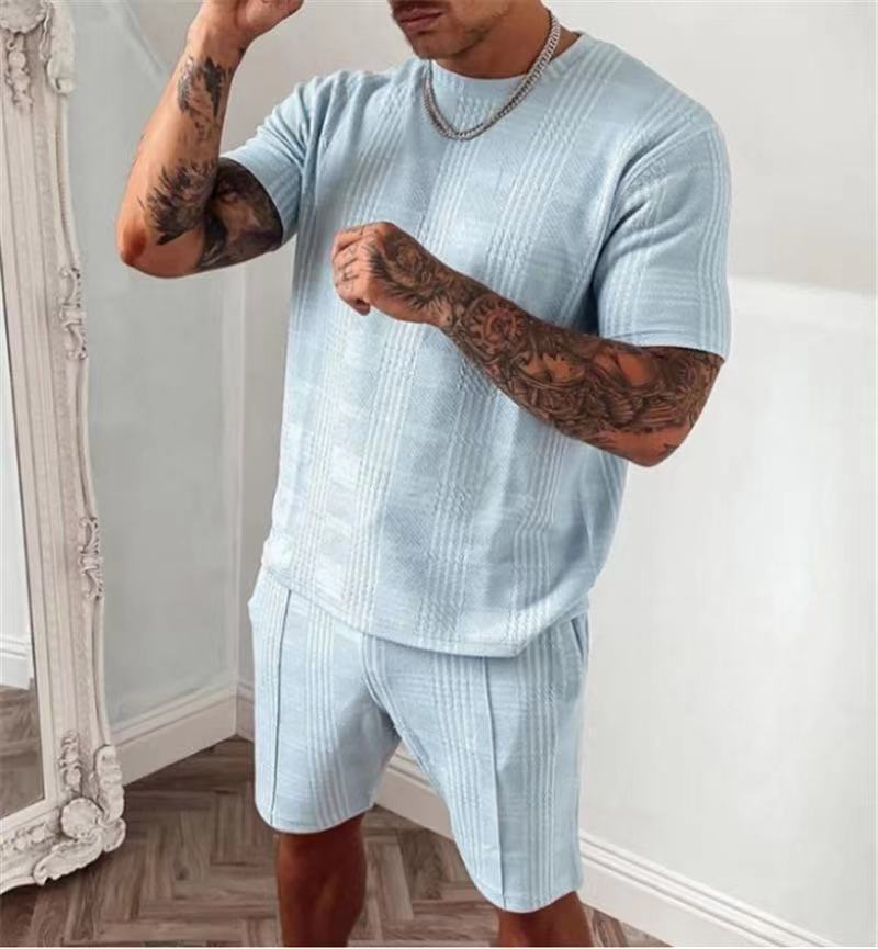 Men's Sports And Leisure Suit AliExpress Short Sleeve Shorts Suit