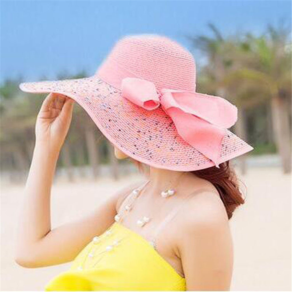 Beach Women's Sunscreen Large Brim Foldable Straw Hat