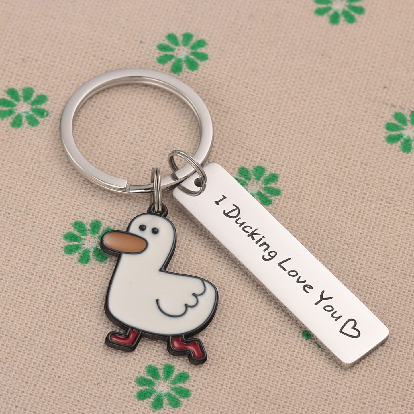 Cadeau d'amoureux drôle Canard Love You Mignon Canard Jeu de mots Porte-clés Couples Bijoux Cadeau de Saint-Valentin pour petit ami Petite amie