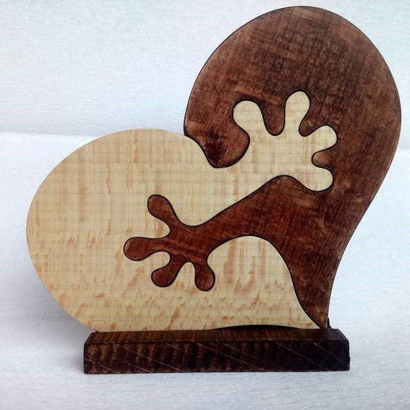 Cadeau de Saint-Valentin Coeur en bois Amour Ornement de bureau Décoration en bois