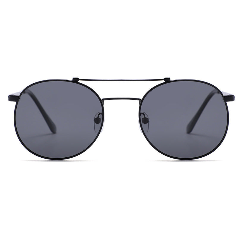 Metal Frame Sunglasses Double Bridge Polarized Circular