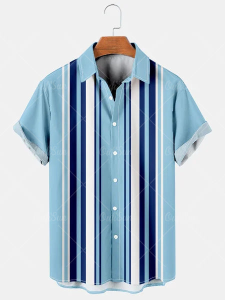 Chemise hawaïenne décontractée imprimée en 3D pour homme, tenue de vacances en bord de mer