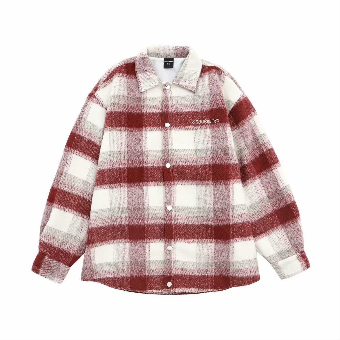 Niche Woolen Plaid Jacket Vintage